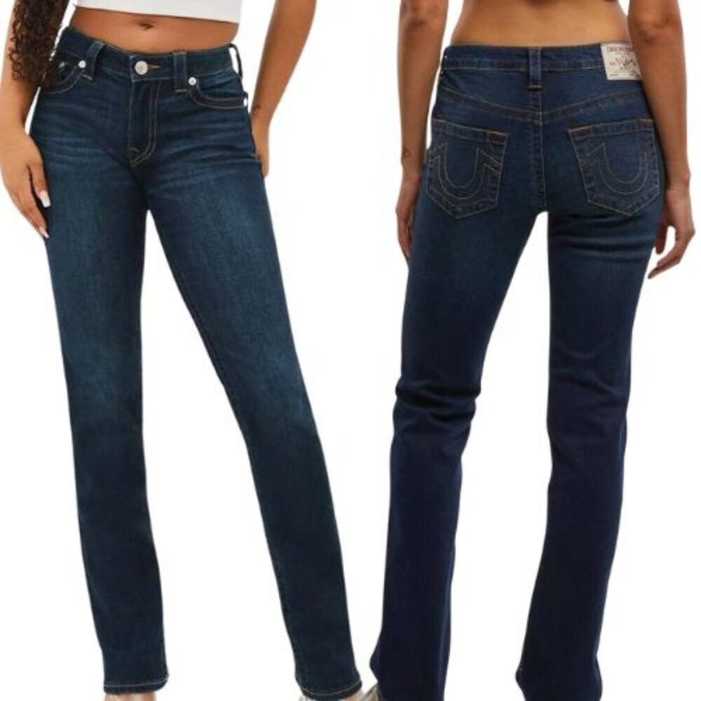 True Religion Billie Mid Rise Straight Jeans
